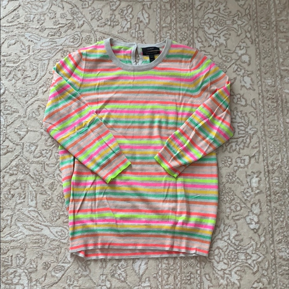 J.Crew Italian Cashmere Striped Sweater